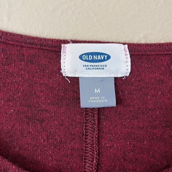 Old Navy pull over pocket long sleeves red wine color scoop neck size M - Picture 3 of 13